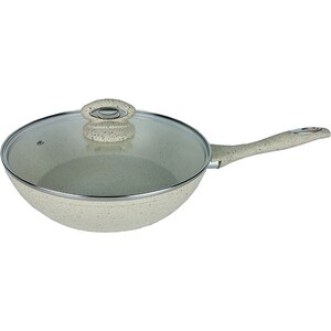 Tigaie Wok marmorat MYRIA MY4412, 28cm, aliaj de aluminiu, crem Tigaie Wok marmorat MYRIA MY4412, 28cm, aliaj de aluminiu, crem