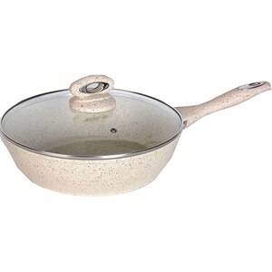 Tigaie Wok marmorat MYRIA MY4412, 28cm, aliaj de aluminiu, crem Tigaie Wok marmorat MYRIA MY4412, 28cm, aliaj de aluminiu, crem
