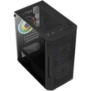 Carcasa PC AEROCOOL Trinity Mini V3, USB 3.0, fara sursa, iluminare RGB, negru Carcasa PC AEROCOOL Trinity Mini V3, USB 3.0, fara sursa, iluminare RGB, negru
