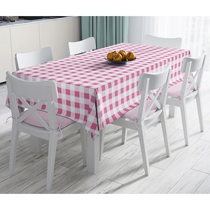 Fata de masa Clasic, poliester + bumbac, 140 x 180 cm, alb-roz Fata de masa Clasic, poliester + bumbac, 140 x 180 cm, alb-roz