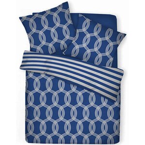 Lenjerie de pat Navy, 2 persoane, 100% bumbac, 200 x 220 cm, 3 piese Lenjerie de pat Navy, 2 persoane, 100% bumbac, 200 x 220 cm, 3 piese