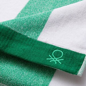Prosop BENETTON Terry Po, 90 x 160 cm, bumbac, alb-verde Prosop BENETTON Terry Po, 90 x 160 cm, bumbac, alb-verde