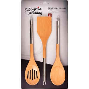 Set ustensile bucatarie MYRIA MY4461, 3 piese, lemn, maro Set ustensile bucatarie MYRIA MY4461, 3 piese, lemn, maro
