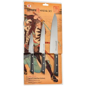 Set cutite SAMURA Harakiri SHR-0220B, 3 piese, 9.9 - 20.8cm, otel, negru Set cutite SAMURA Harakiri SHR-0220B, 3 piese, 9.9 - 20.8cm, otel, negru