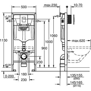 Set rezervor WC incastrat GROHE RAPID 3in1 SL 38772001, 6-9l Set rezervor WC incastrat GROHE RAPID 3in1 SL 38772001, 6-9l