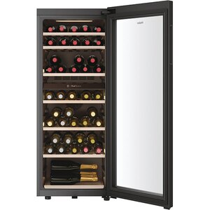 Racitor de vinuri HAIER HWS77GDAU1, 77 sticle, H 127 cm, Clasa G, Wi-Fi, negru Racitor de vinuri HAIER HWS77GDAU1, 77 sticle, H 127 cm, Clasa G, Wi-Fi, negru