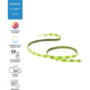Banda LED Smart WIZ Starter Kit, Wi-Fi, LED RGB, 20W, 1600lm, 2m Banda LED Smart WIZ Starter Kit, Wi-Fi, LED RGB, 20W, 1600lm, 2m