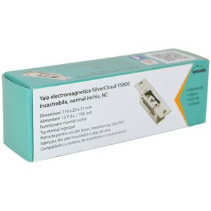 Yala electromagnetica SILVERCLOUD YS800, incastrabila, Fail Secure NO, argintiu Yala electromagnetica SILVERCLOUD YS800, incastrabila, Fail Secure NO, argintiu
