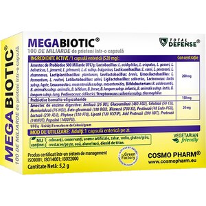 Supliment Mega Biotic, 10 capsule, COSMO PHARM Supliment Mega Biotic, 10 capsule, COSMO PHARM