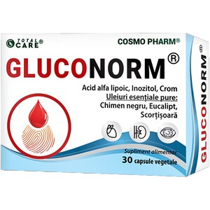 Supliment Gluconorm, 30 capsule, COSMO PHARM Supliment Gluconorm, 30 capsule, COSMO PHARM