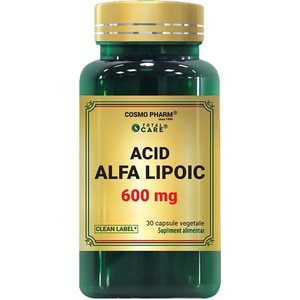 Supliment Acid Alfa Lipoic 600 mg, 30 capsule, COSMO PHARM Supliment Acid Alfa Lipoic 600 mg, 30 capsule, COSMO PHARM