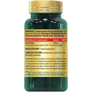 Supliment Acid Alfa Lipoic 600 mg, 30 capsule, COSMO PHARM Supliment Acid Alfa Lipoic 600 mg, 30 capsule, COSMO PHARM