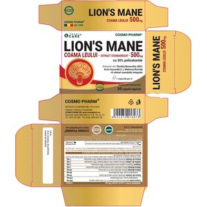 Supliment Coama Leului 500 mg, 30 capsule, COSMO PHARM Supliment Coama Leului 500 mg, 30 capsule, COSMO PHARM