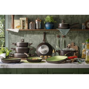Tigaie grill AMERCOOK Avocado AC0108408.28, 28 cm, aluminiu forjat, negru-verde Tigaie grill AMERCOOK Avocado AC0108408.28, 28 cm, aluminiu forjat, negru-verde