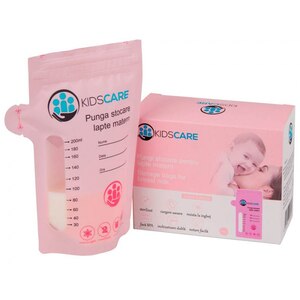 Pungi stocare lapte matern KIDSCARE KC130, 30 buc, roz Pungi stocare lapte matern KIDSCARE KC130, 30 buc, roz