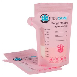 Pungi stocare lapte matern KIDSCARE KC130, 30 buc, roz Pungi stocare lapte matern KIDSCARE KC130, 30 buc, roz