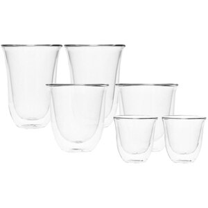 Set pahare cafea DELONGHI MIX, 6 piese, 90-330 ml, sticla Set pahare cafea DELONGHI MIX, 6 piese, 90-330 ml, sticla
