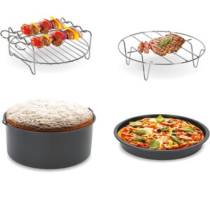 Set accesorii friteuza cu aer cald TEFAL XA112010, 4 buc, negru-argintiu Set accesorii friteuza cu aer cald TEFAL XA112010, 4 buc, negru-argintiu