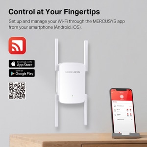 Wireless Range Extender MERCUSYS ME50G AC1900, Dual band 600 + 1300 Mbps, alb Wireless Range Extender MERCUSYS ME50G AC1900, Dual band 600 + 1300 Mbps, alb