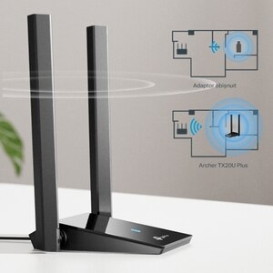 Adaptor USB Wireless TP-LINK Archer TX20U Plus AX1800, Wi-Fi 6, Dual-Band 574 + 1201 Mbps, negru Adaptor USB Wireless TP-LINK Archer TX20U Plus AX1800, Wi-Fi 6, Dual-Band 574 + 1201 Mbps, negru