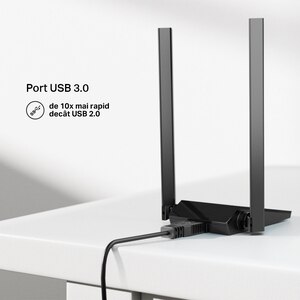 Adaptor USB Wireless TP-LINK Archer TX20U Plus AX1800, Wi-Fi 6, Dual-Band 574 + 1201 Mbps, negru Adaptor USB Wireless TP-LINK Archer TX20U Plus AX1800, Wi-Fi 6, Dual-Band 574 + 1201 Mbps, negru