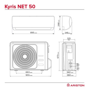 Aer conditionat ARISTON Kyris Net R32 50, 1800BTU, A+++/A+++, Inverter, Functie Incalzire, Wi-Fi, alb Aer conditionat ARISTON Kyris Net R32 50, 1800BTU, A+++/A+++, Inverter, Functie Incalzire, Wi-Fi, alb
