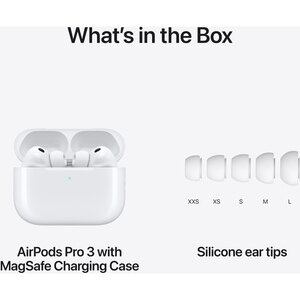Casti APPLE AirPods Pro 3, True Wireless, Bluetooth, In-Ear, Microfon, Noise Cancelling, alb Casti APPLE AirPods Pro 3, True Wireless, Bluetooth, In-Ear, Microfon, Noise Cancelling, alb