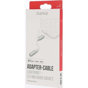 Adaptor audio HAMA 201523, Lightning - Jack 3.5mm, alb Adaptor audio HAMA 201523, Lightning - Jack 3.5mm, alb