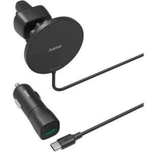 Incarcator wireless auto HAMA MagCharge Car FC15 201697, 15W, MagSafe, negru Incarcator wireless auto HAMA MagCharge Car FC15 201697, 15W, MagSafe, negru
