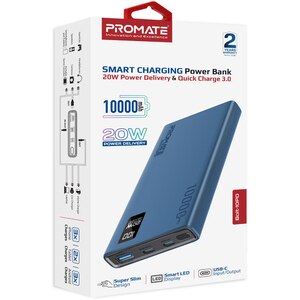 Baterie externa PROMATE Bolt-10PD, 10000mAh, 2xUSB-C, 1xUSB-A, albastru Baterie externa PROMATE Bolt-10PD, 10000mAh, 2xUSB-C, 1xUSB-A, albastru