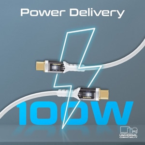 Cablu date PROMATE LucidLine-CC200, USB-C - USB-C, 100W Power Delivery, 2m, alb Cablu date PROMATE LucidLine-CC200, USB-C - USB-C, 100W Power Delivery, 2m, alb
