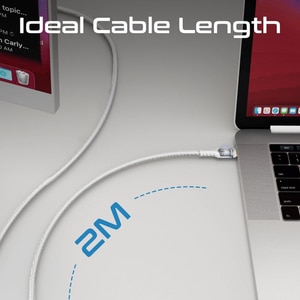 Cablu date PROMATE LucidLine-CC200, USB-C - USB-C, 100W Power Delivery, 2m, alb Cablu date PROMATE LucidLine-CC200, USB-C - USB-C, 100W Power Delivery, 2m, alb