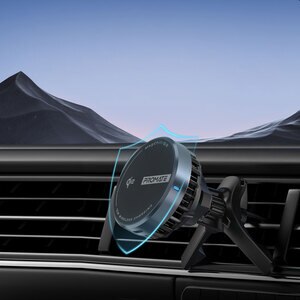 Suport auto cu incarcare wireless PROMATE MagChill-Qi2, parbriz/ventilatie, MagSafe 15W, negru Suport auto cu incarcare wireless PROMATE MagChill-Qi2, parbriz/ventilatie, MagSafe 15W, negru