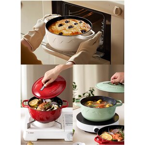 Cratita cu capac AMERCOOK Alfetta AC.0522WE, 2.8l, 22 cm, fonta, alb Cratita cu capac AMERCOOK Alfetta AC.0522WE, 2.8l, 22 cm, fonta, alb
