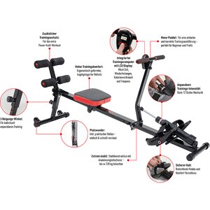 Aparat de vaslit MEDIASHOP Kendox RowShaper, greutate suportata 120 Kg, negru Aparat de vaslit MEDIASHOP Kendox RowShaper, greutate suportata 120 Kg, negru