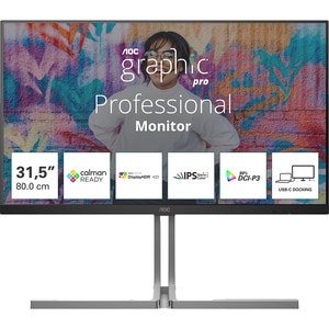 Monitor WLED Nano IPS AOC U32U3CV, 31.5" Ultra HD, 60Hz, Flicker Free, HDR400, boxe, pivot, argintiu-negru Monitor WLED Nano IPS AOC U32U3CV, 31.5" Ultra HD, 60Hz, Flicker Free, HDR400, boxe, pivot, argintiu-negru