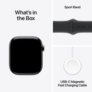 APPLE Watch 10, GPS + Cellular, 42mm, Slate Titan Case, Black Sport Band - M/L APPLE Watch 10, GPS + Cellular, 42mm, Slate Titan Case, Black Sport Band - M/L
