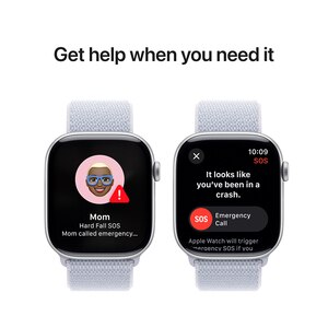 APPLE Watch 10, GPS, 46mm, Silver Aluminium Case, Blue Cloud Sport Loop APPLE Watch 10, GPS, 46mm, Silver Aluminium Case, Blue Cloud Sport Loop