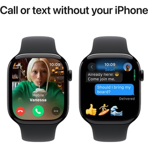 APPLE Watch 10, GPS + Cellular, 46mm, Jet Black Aluminium Case, Black Sport Band - S/M APPLE Watch 10, GPS + Cellular, 46mm, Jet Black Aluminium Case, Black Sport Band - S/M