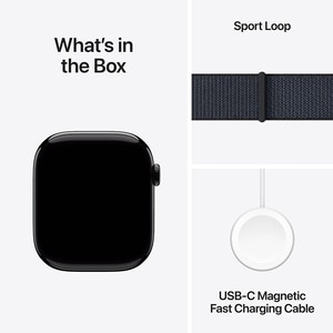 APPLE Watch 10, GPS + Cellular, 46mm, Jet Black Aluminium Case, Ink Sport Loop APPLE Watch 10, GPS + Cellular, 46mm, Jet Black Aluminium Case, Ink Sport Loop