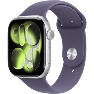 Apple Watch 11, GPS, 42 mm, Silver Aluminium Case, Purple Fog Sport Band - S/M Apple Watch 11, GPS, 42 mm, Silver Aluminium Case, Purple Fog Sport Band - S/M