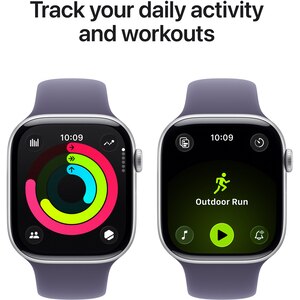 Apple Watch 11, GPS, 46 mm, Silver Aluminium Case, Purple Fog Sport Band - M/L Apple Watch 11, GPS, 46 mm, Silver Aluminium Case, Purple Fog Sport Band - M/L