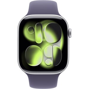 Apple Watch 11, GPS + Cellular, 46 mm, Silver Aluminium Case, Purple Fog Sport Band - S/M Apple Watch 11, GPS + Cellular, 46 mm, Silver Aluminium Case, Purple Fog Sport Band - S/M