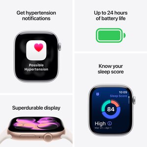 Apple Watch 11, GPS + Cellular, 46 mm, Silver Aluminium Case, Purple Fog Sport Band - S/M Apple Watch 11, GPS + Cellular, 46 mm, Silver Aluminium Case, Purple Fog Sport Band - S/M