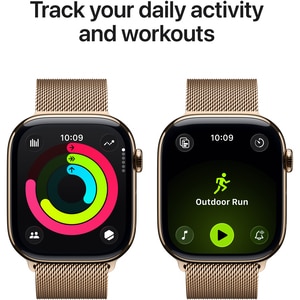 Apple Watch 11, GPS + Cellular, 46 mm, Gold Titanium Case, Gold Milanese Loop - S/M Apple Watch 11, GPS + Cellular, 46 mm, Gold Titanium Case, Gold Milanese Loop - S/M