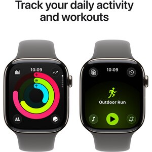 Apple Watch 11, GPS + Cellular, 46 mm, Natural Titanium Case, Stone Grey Sport Band - S/M Apple Watch 11, GPS + Cellular, 46 mm, Natural Titanium Case, Stone Grey Sport Band - S/M