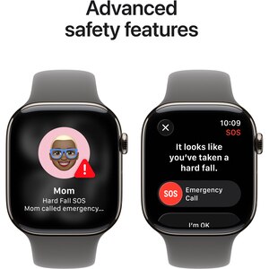 Apple Watch 11, GPS + Cellular, 42 mm, Natural Titanium Case, Stone Grey Sport Band - S/M Apple Watch 11, GPS + Cellular, 42 mm, Natural Titanium Case, Stone Grey Sport Band - S/M