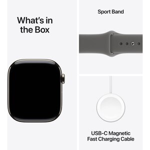 Apple Watch 11, GPS + Cellular, 42 mm, Natural Titanium Case, Stone Grey Sport Band - M/L Apple Watch 11, GPS + Cellular, 42 mm, Natural Titanium Case, Stone Grey Sport Band - M/L