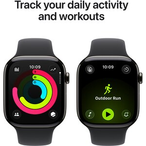 Apple Watch 11, GPS + Cellular, 42 mm, Slate Titanium Case, Black Sport Band - S/M Apple Watch 11, GPS + Cellular, 42 mm, Slate Titanium Case, Black Sport Band - S/M