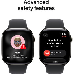 Apple Watch 11, GPS + Cellular, 42 mm, Slate Titanium Case, Black Sport Band - S/M Apple Watch 11, GPS + Cellular, 42 mm, Slate Titanium Case, Black Sport Band - S/M